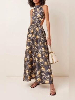 SIR. Carmen Floral-Print Silk Maxi Dress